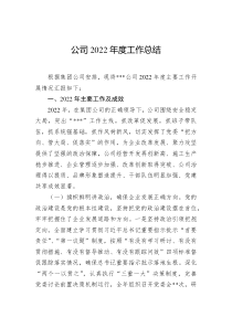 公司20XX年度工作总结