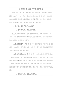 公司党支部20XX年半年工作总结