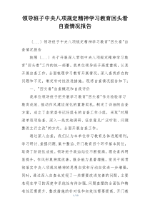 领导班子中央八项规定精神学习教育回头看自查情况报告