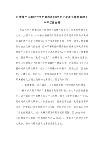 区市管中心新时代文明实践所20XX年上半年工作总结和下半年工作安排