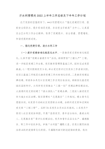 厅水利管理处20XX上半年工作总结及下半年工作计划