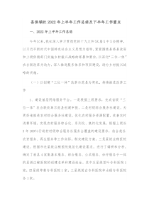 县供销社20XX年上半年工作总结及下半年工作重点