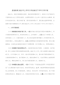县医保局20XX年上半年工作总结及下半年工作计划