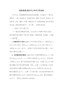 县发改委20XX年上半年工作总结