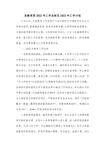 县教育局20XX年工作总结及20XX年工作计划