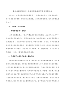 县水务局20XX年上半年工作总结及下半年工作计划
