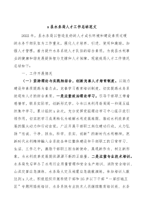 县水务局人才工作总结