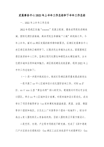 发展事务中心20XX年上半年工作总结和下半年工作计划