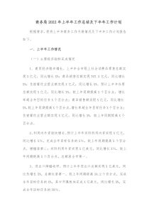 商务局20XX年上半年工作总结及下半年工作计划