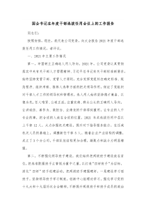 国企书记在年度干部选拔任用会议上的工作报告
