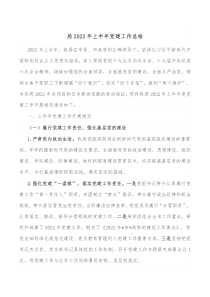 局20XX年上半年党建工作总结