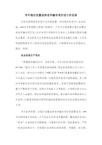 市中院打击整治养老诈骗专项行动工作总结