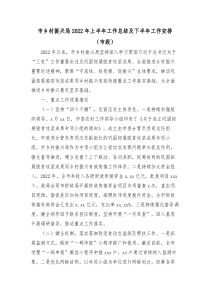 市乡村振兴局20XX年上半年工作总结及下半年工作安排市级