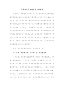 市委书记在市委全会上的报告