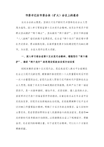 市委书记在市委全体扩大会议上的报告