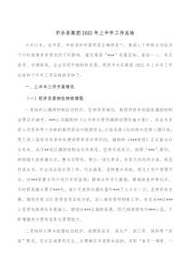 市水务集团20XX年上半年工作总结