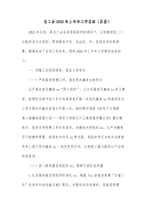 总工会20XX年上半年工作总结区县