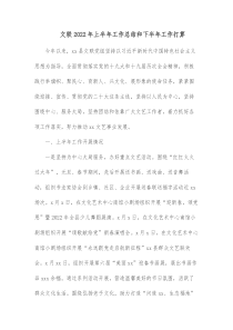 文联20XX年上半年工作总结和下半年工作打算