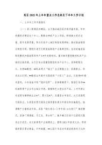 某区20XX年上半年重点工作总结及下半年工作计划