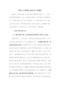 某市人大常委会20XX年工作报告