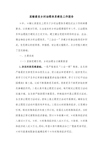 某镇落实乡村治理体系建设工作报告