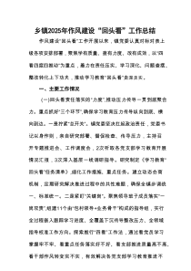 乡镇2025年作风建设“回头看”工作总结
