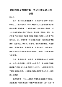 在2025年全市驻村第一书记工作会议上的讲话