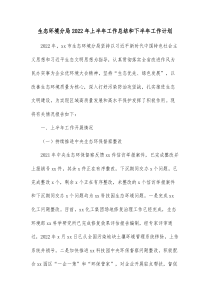 生态环境分局20XX年上半年工作总结和下半年工作计划