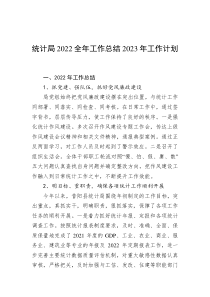 统计局20XX全年工作总结20XX年工作计划