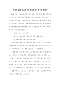 街道办20XX年上半年工作总结及下半年工作安排
