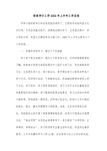 财政审计工作20XX年上半年工作总结