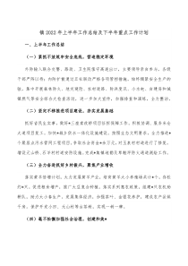 镇20XX年上半年工作总结及下半年重点工作计划