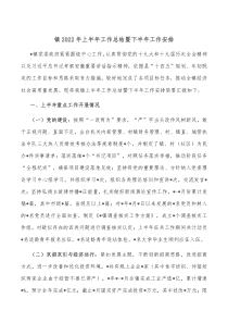 镇20XX年上半年工作总结暨下半年工作安排
