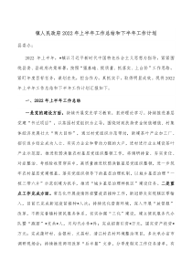 镇人民政府20XX年上半年工作总结和下半年工作计划