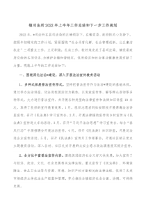 镇司法所20XX年上半年工作总结和下一步工作规划