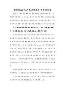 镇团委20XX年上半年工作总结及下半年工作计划