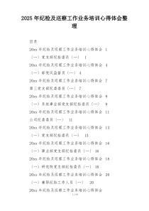 2025年纪检及巡察工作业务培训心得体会整理