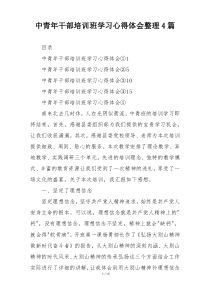 中青年干部培训班学习心得体会整理4篇