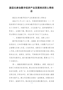 副县长参加数字经济产业发展培训班心得体会
