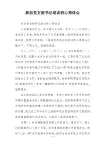 参加党支部书记培训班心得体会