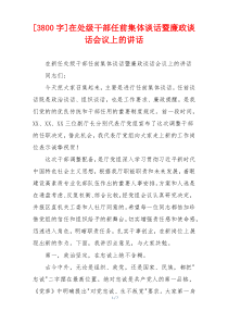 [3800字]在处级干部任前集体谈话暨廉政谈话会议上的讲话
