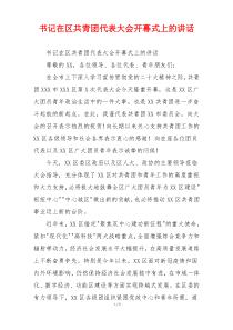 书记在区共青团代表大会开幕式上的讲话