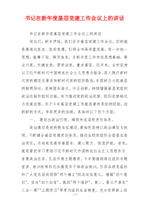 书记在新年度基层党建工作会议上的讲话