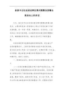 县委书记在巡视巡察反馈问题整改部署会推进会上的讲话