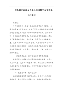 民政局长在城乡低保动态调整工作专题会上的讲话