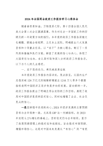 2024年全国两会政府工作报告学习心得体会