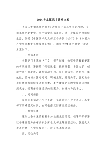 2024年主题党日活动方案
