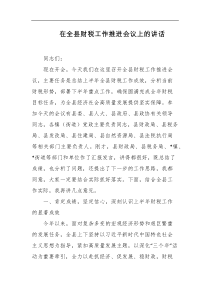 在全县财税工作推进会议上的讲话