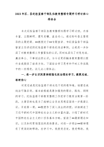 20XX年区县纪检监察干部队伍教育整顿专题学习研讨班心得体会