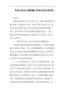 年轻干部关于案例警示思想交流发言材料
